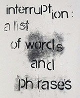 interruption: a list of words and phrases book
